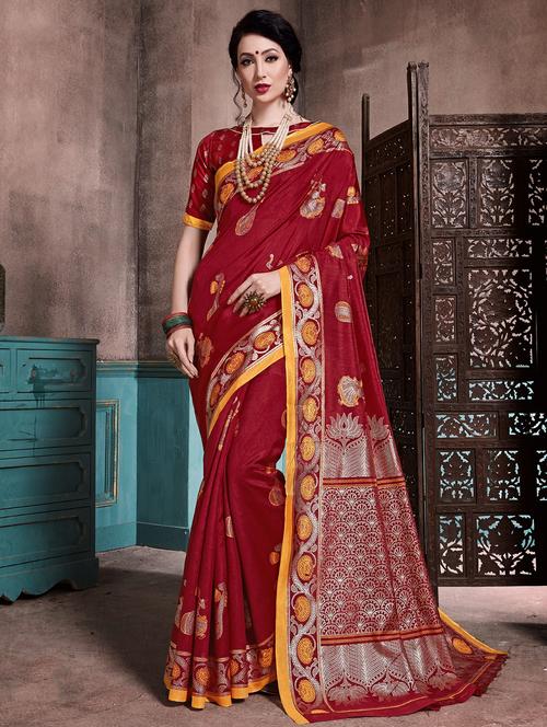 foil printed saree with blouse - 16333790 - Very Small Image - 1