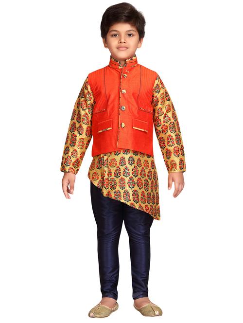 orange cotton kurta set - 16333861 - Very Small Image - 1