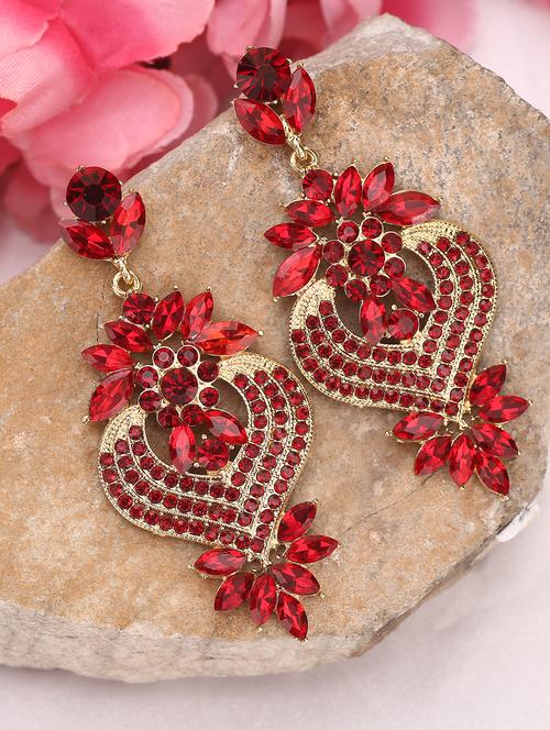 red zinc drop earring - 16334010 - Very Small Image - 1