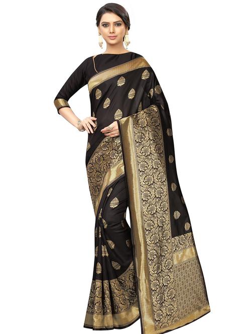 floral printed saree with blouse - 16334170 - Very Small Image - 1