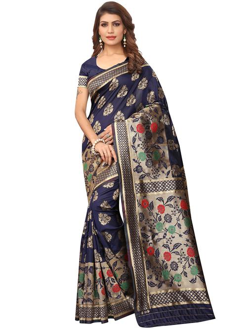 floral printed saree with blouse - 16334172 - Very Small Image - 1