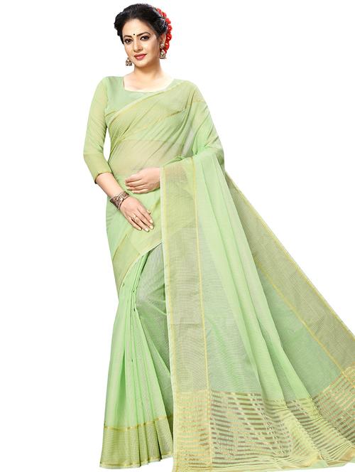solid plain saree with blouse - 16334348 - Very Small Image - 1