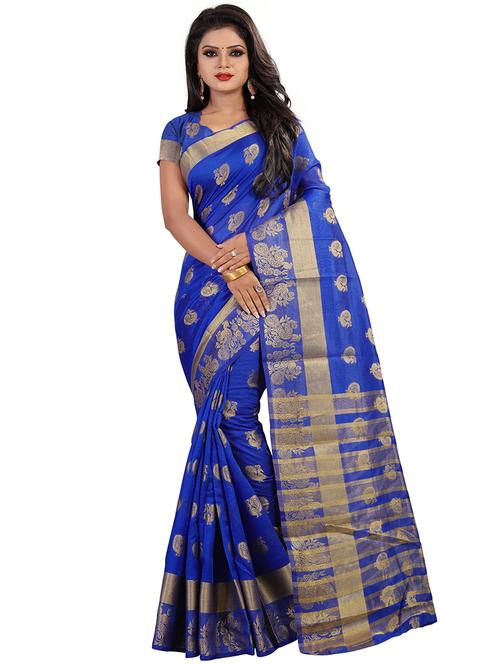 conversational woven saree with blouse - 16334431 - Very Small Image - 1