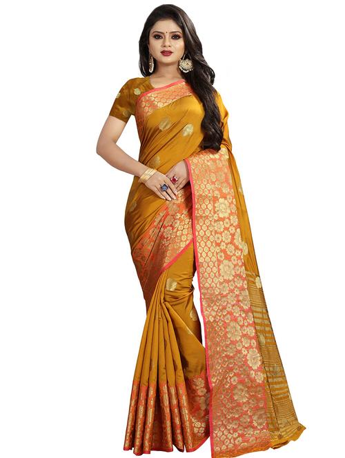 floral printed saree with blouse - 16334469 - Very Small Image - 1