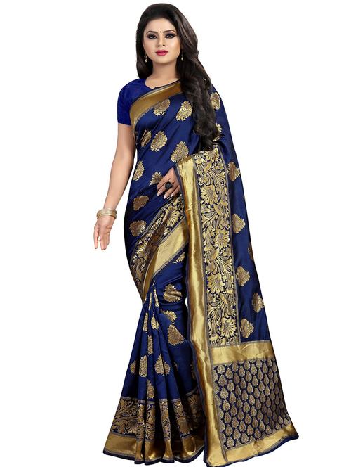 floral printed saree with blouse - 16334505 - Very Small Image - 1