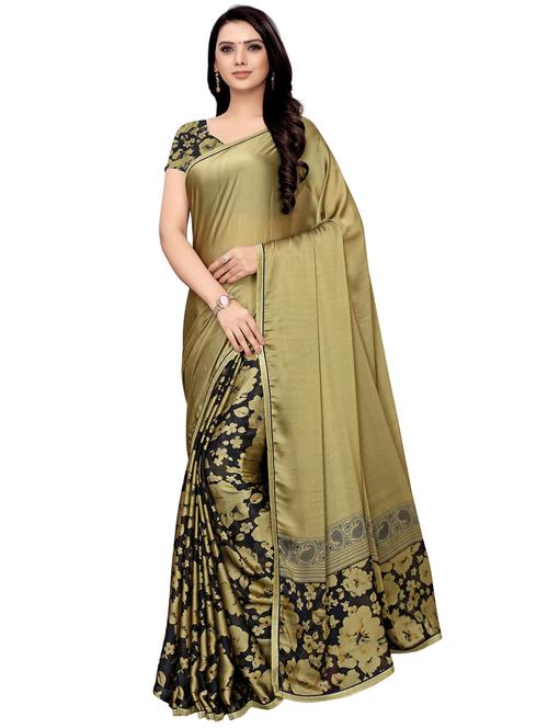 half & half printed saree with blouse - 16334729 - Very Small Image - 1