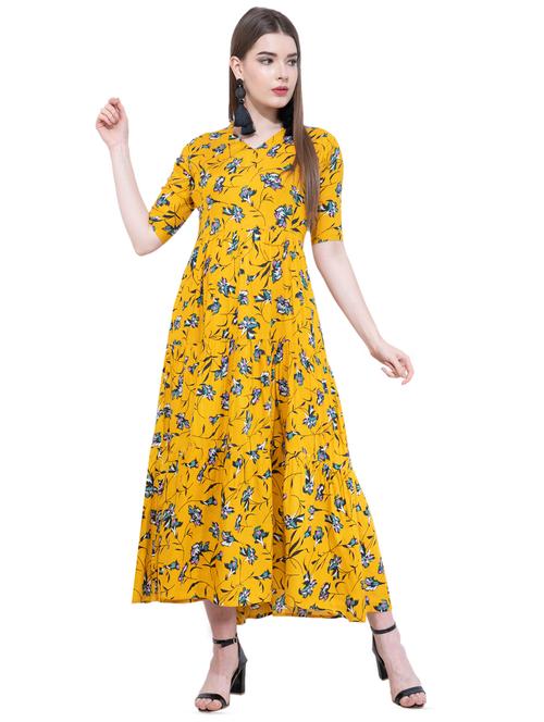 floral tiered ethnic dress - 16334745 - Very Small Image - 1