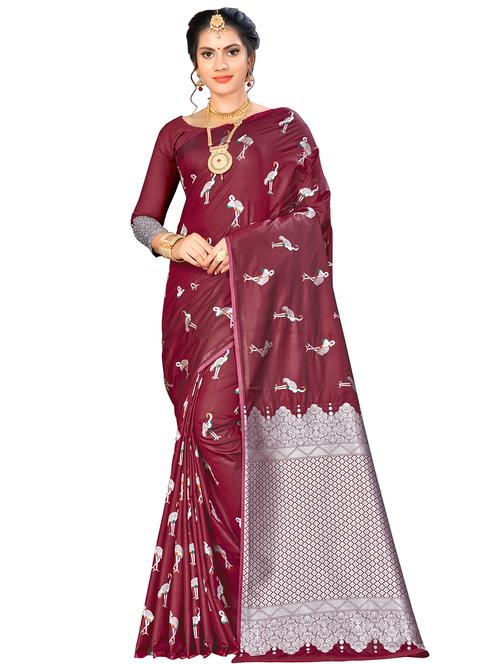 conversational banarasi saree with blouse - 16334752 - Very Small Image - 1