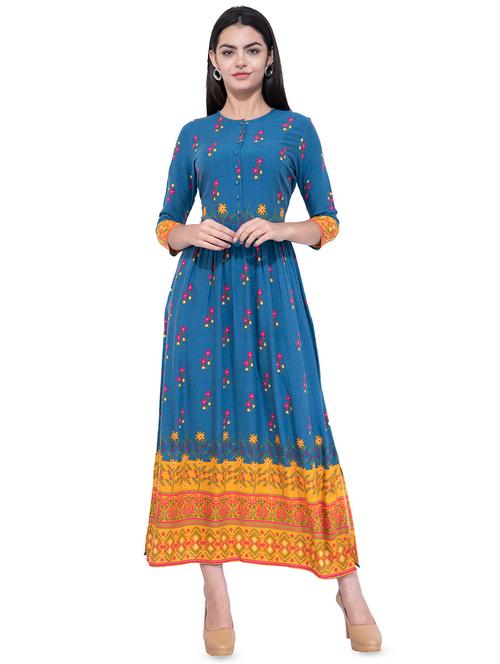 floral anarkali ethnic dress - 16334855 - Very Small Image - 1