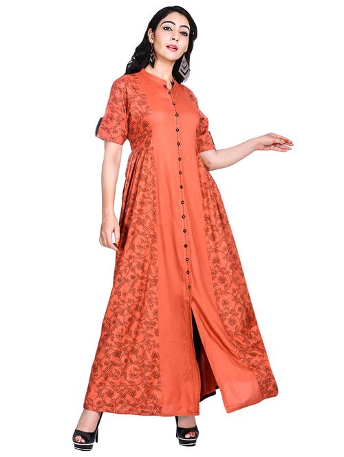 floral printed flared kurta - 16335352 - Very Small Image - 1