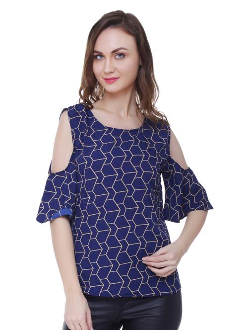 cold shoulder bell sleeved top - 16336955 - Very Small Image - 1