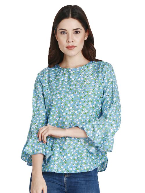 bell sleeved floral top - 16336956 - Very Small Image - 1