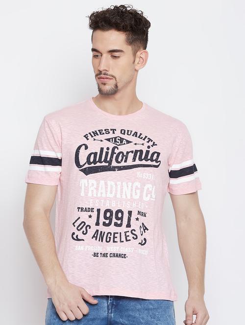 pink typographic front print t-shirt - 16337122 - Very Small Image - 1