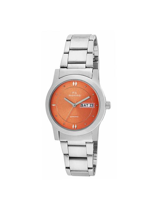 maxima orange dial analog watch for women - o-56141cmli - 16337245 - Very Small Image - 1