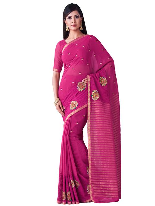 solid banarasi saree - 16338071 - Very Small Image - 1