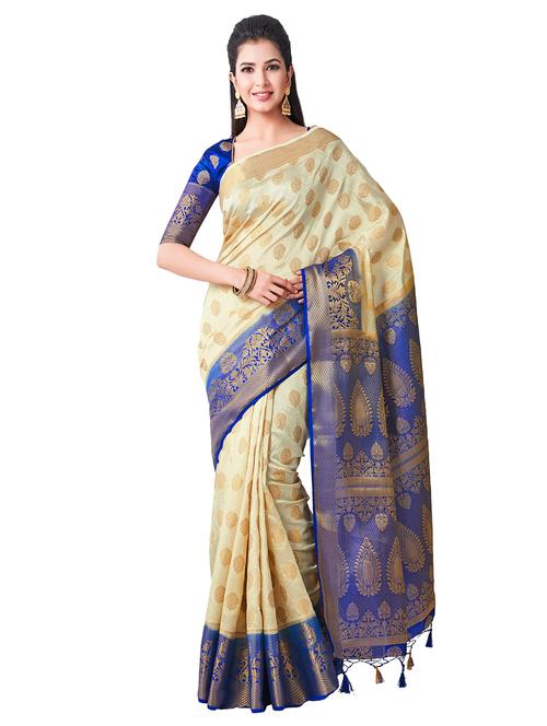 contrast kanjivaram saree - 16338087 - Very Small Image - 1