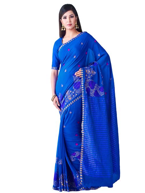 solid banarasi saree - 16338136 - Very Small Image - 1