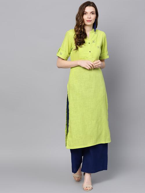 kaantha embroidered straight kurta - 16338174 - Very Small Image - 1