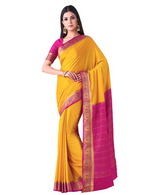 solid mysore silk saree - 16338438 - Very Small Image - 1