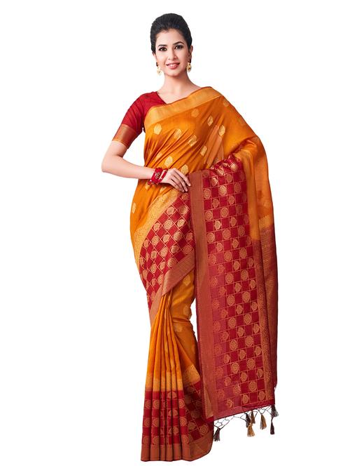ethnic zari motifs kanjivaram saree - 16338441 - Very Small Image - 1