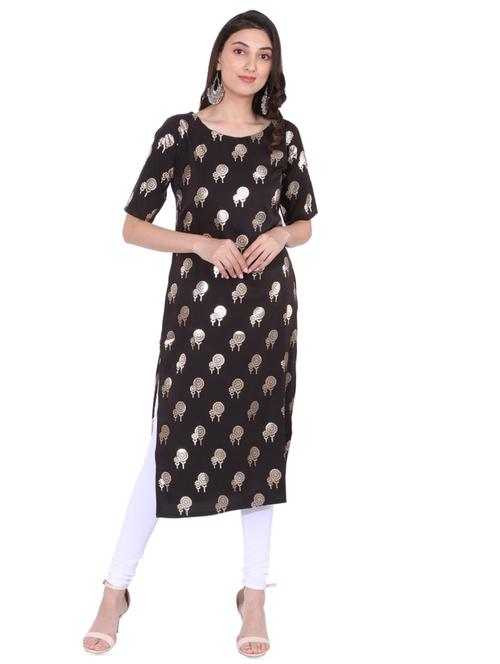foil printed straight kurta - 16338487 - Very Small Image - 1