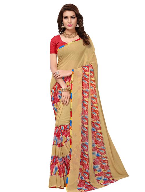 floral printed saree with blouse - 16338548 - Very Small Image - 1