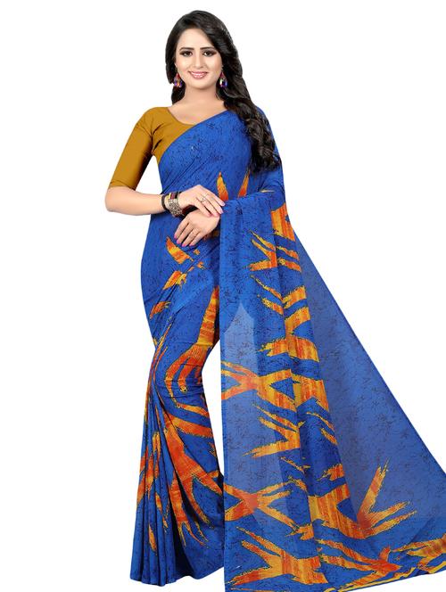 geometrical printed saree with blouse - 16338603 - Very Small Image - 1