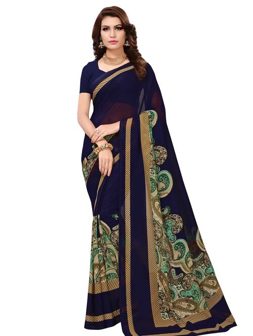 paisley printed saree with blouse - 16338619 - Very Small Image - 1
