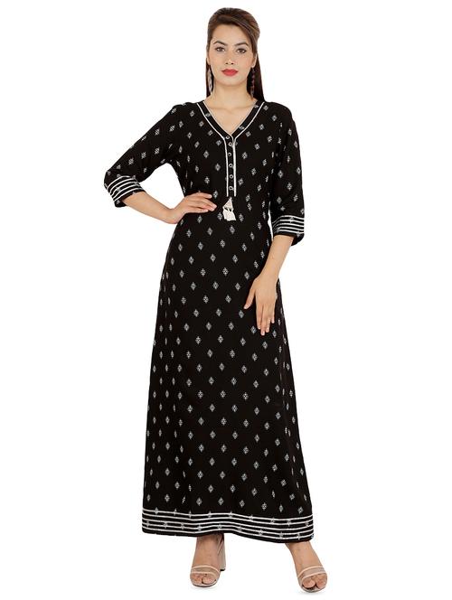 block printed a-line kurta - 16338701 - Very Small Image - 1