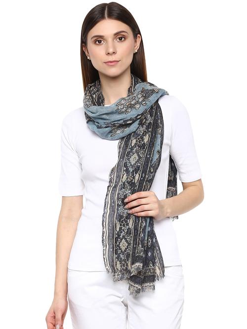 frayed hem wool stole - 16339523 - Very Small Image - 1