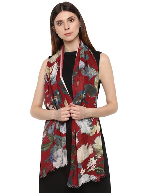 red modal silk stole - 16339961 - Very Small Image - 1