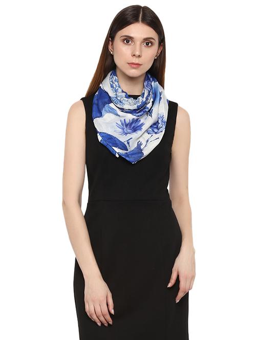 blue modal silk stole - 16340073 - Very Small Image - 1