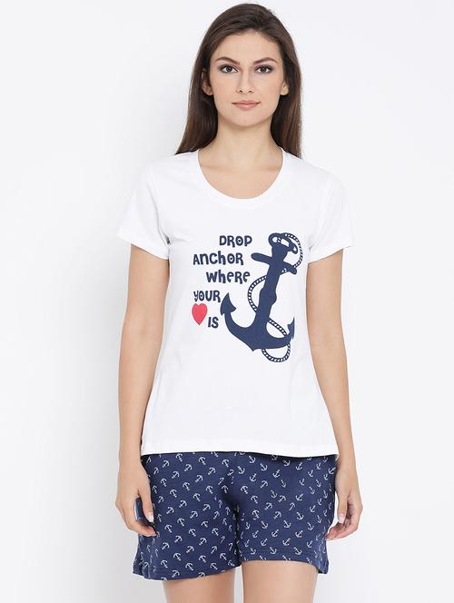 quirky print top & shorts nightwear set - 16340083 - Very Small Image - 1