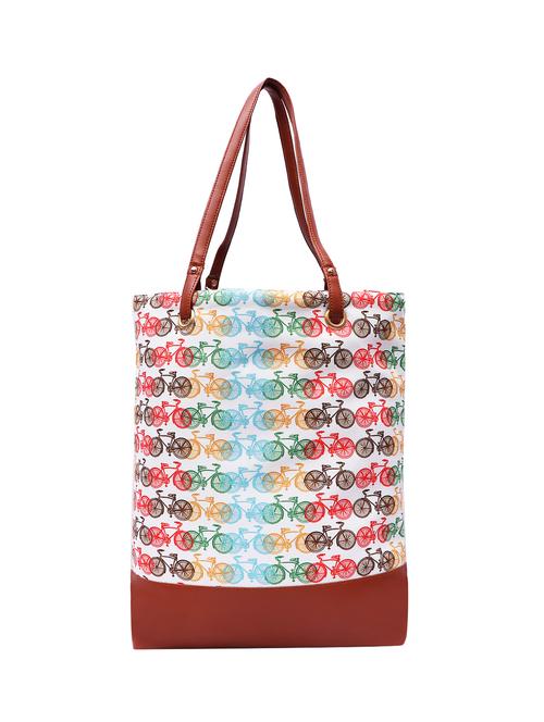 white canvas printed tote - 16340731 - Very Small Image - 1