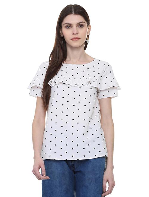 frill detail heart print top - 16340960 - Very Small Image - 1