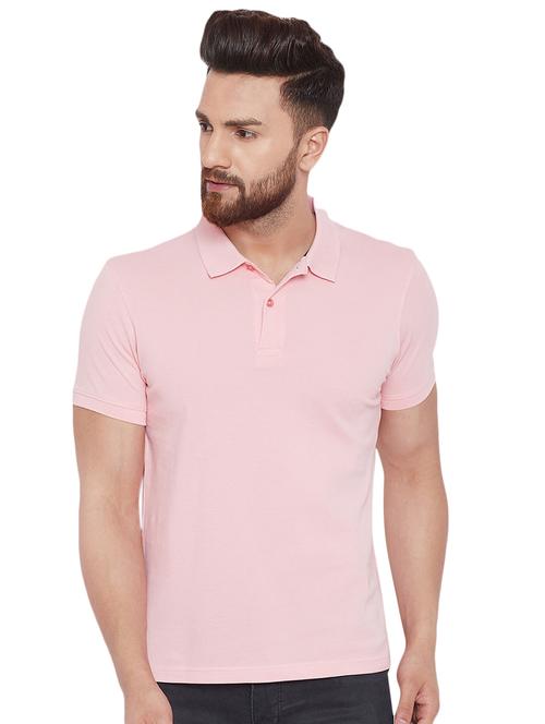pink solid polo t-shirt - 16341129 - Very Small Image - 1