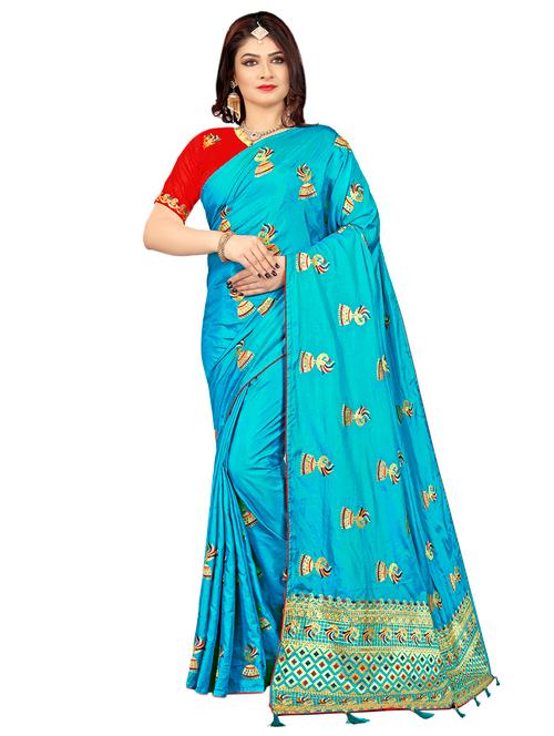 conversational embroidered saree with blouse - 16341610 - Very Small Image - 1