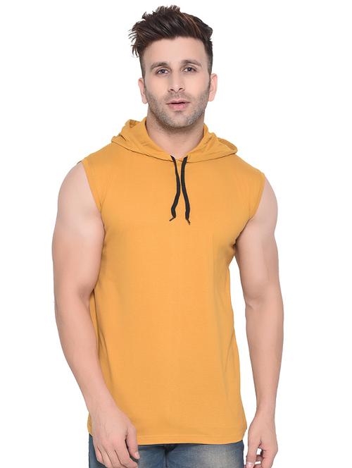 yellow solid hooded t-shirt - 16341754 - Very Small Image - 1