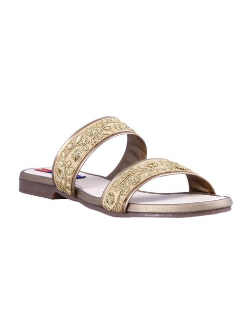 gold slip on sandals - 16341944 - Very Small Image - 1