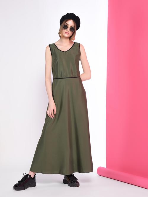 piping detail maxi dress - 16341981 - Very Small Image - 1