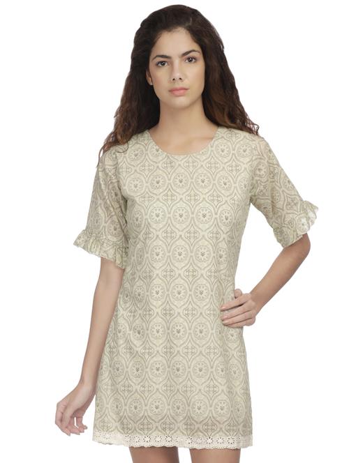 frill trim shift dress - 16342196 - Very Small Image - 1
