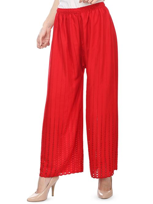 embroidered flared palazzo - 16342237 - Very Small Image - 1