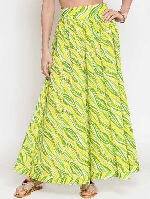 high rise printed flared skirt - 16342735 - Very Small Image - 1