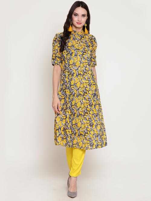 floral straight kurta palazzo set - 16342758 - Very Small Image - 1