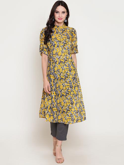 floral kurta palazzo set - 16342759 - Very Small Image - 1
