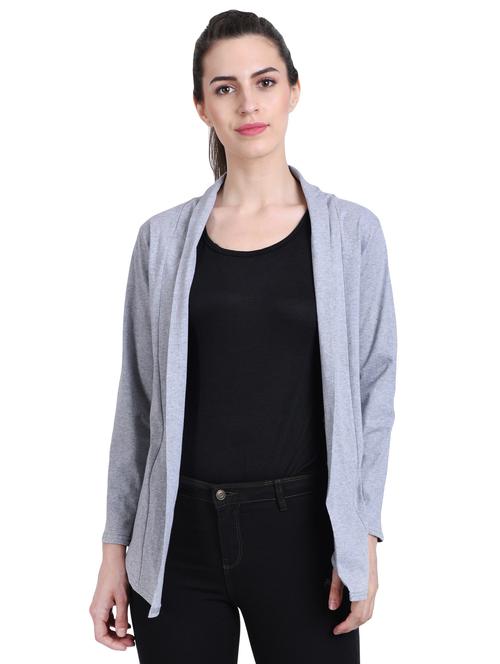 long sleeved solid shrug - 16342930 - Very Small Image - 1