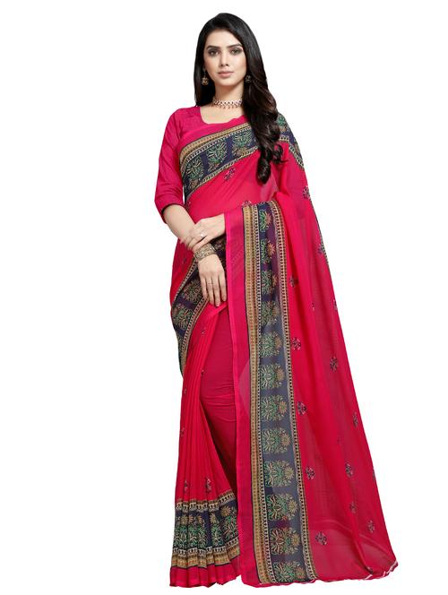 floral printed saree - 16342936 - Very Small Image - 1