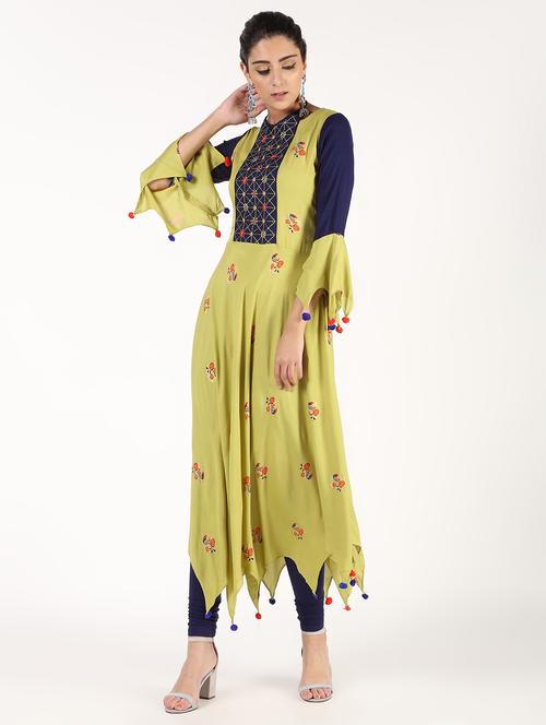 embroidered asymmetric kurta - 16343169 - Very Small Image - 1