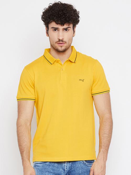 yellow solid polo t-shirt - 16345134 - Very Small Image - 1