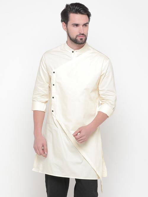 yellow solid asymmetric kurta - 16345577 - Very Small Image - 1